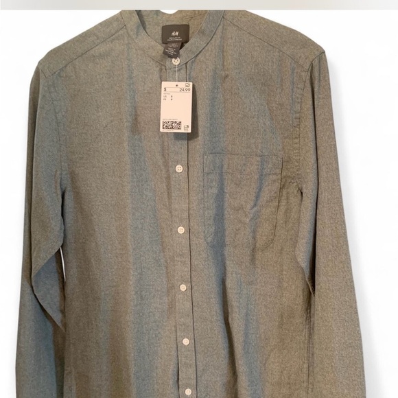 Men's H&M Olive Green Button-Up Shirt size small new with tags - Picture 1 of 6